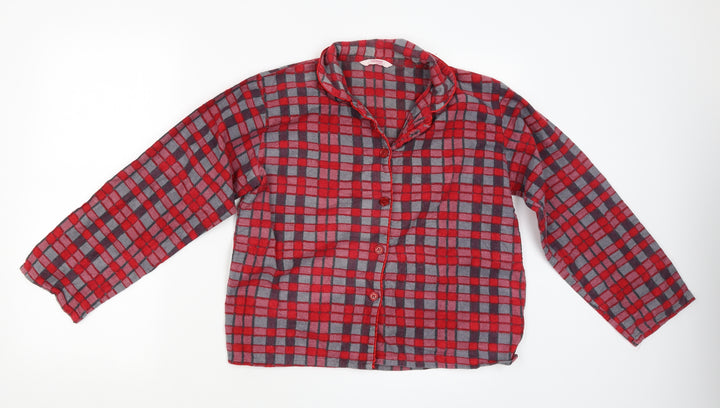 Closer with Evie Womens Red Check  Basic Button-Up Size 10