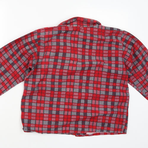 Closer with Evie Womens Red Check  Basic Button-Up Size 10