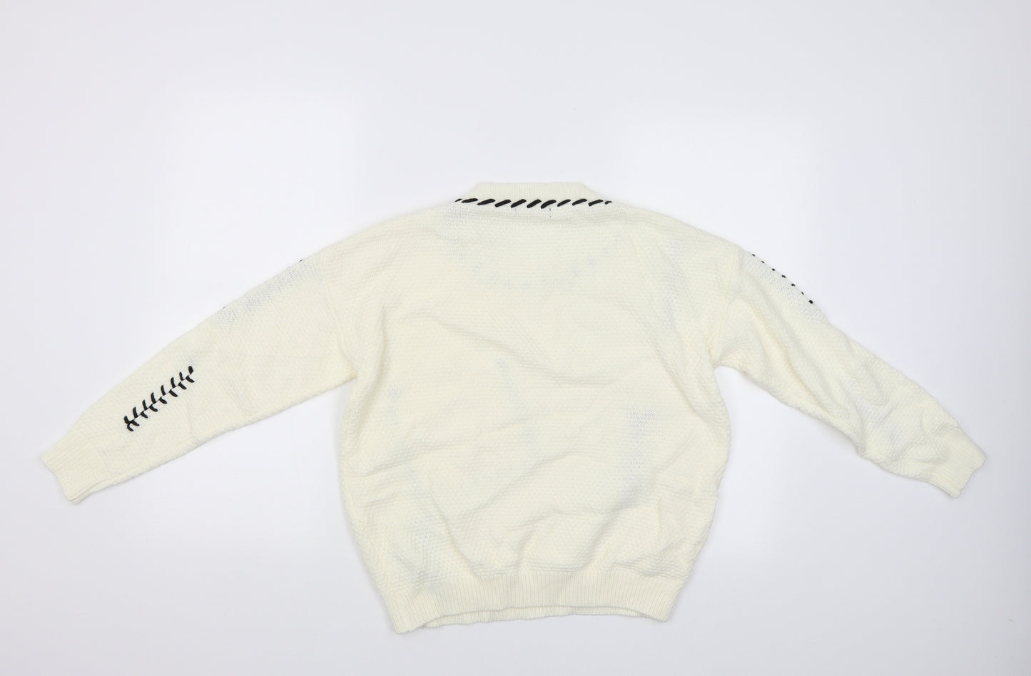 Preworn Womens White   Pullover Jumper Size M  - Black stitching