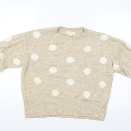 H&M Womens Beige   Pullover Jumper Size M  - Spotted pattern
