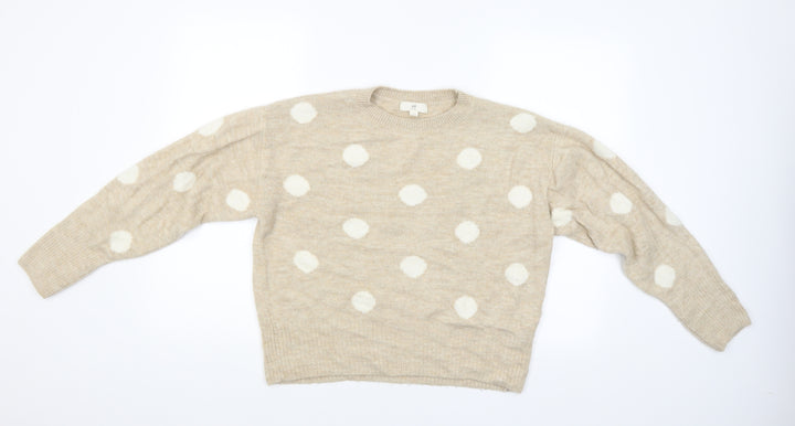 H&M Womens Beige   Pullover Jumper Size M  - Spotted pattern