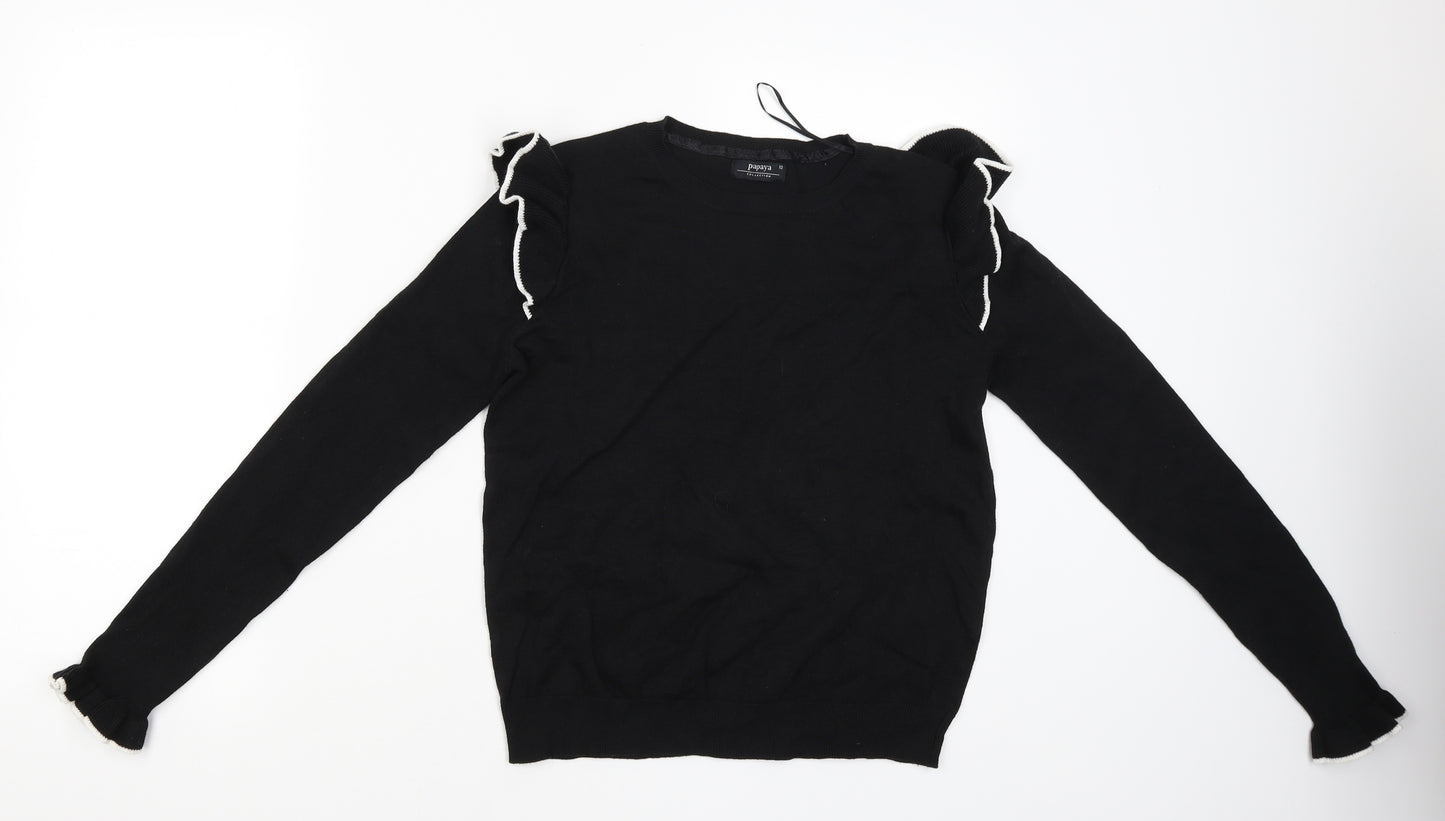 Papaya Womens Black   Pullover Jumper Size 12