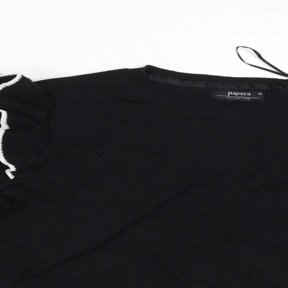 Papaya Womens Black   Pullover Jumper Size 12