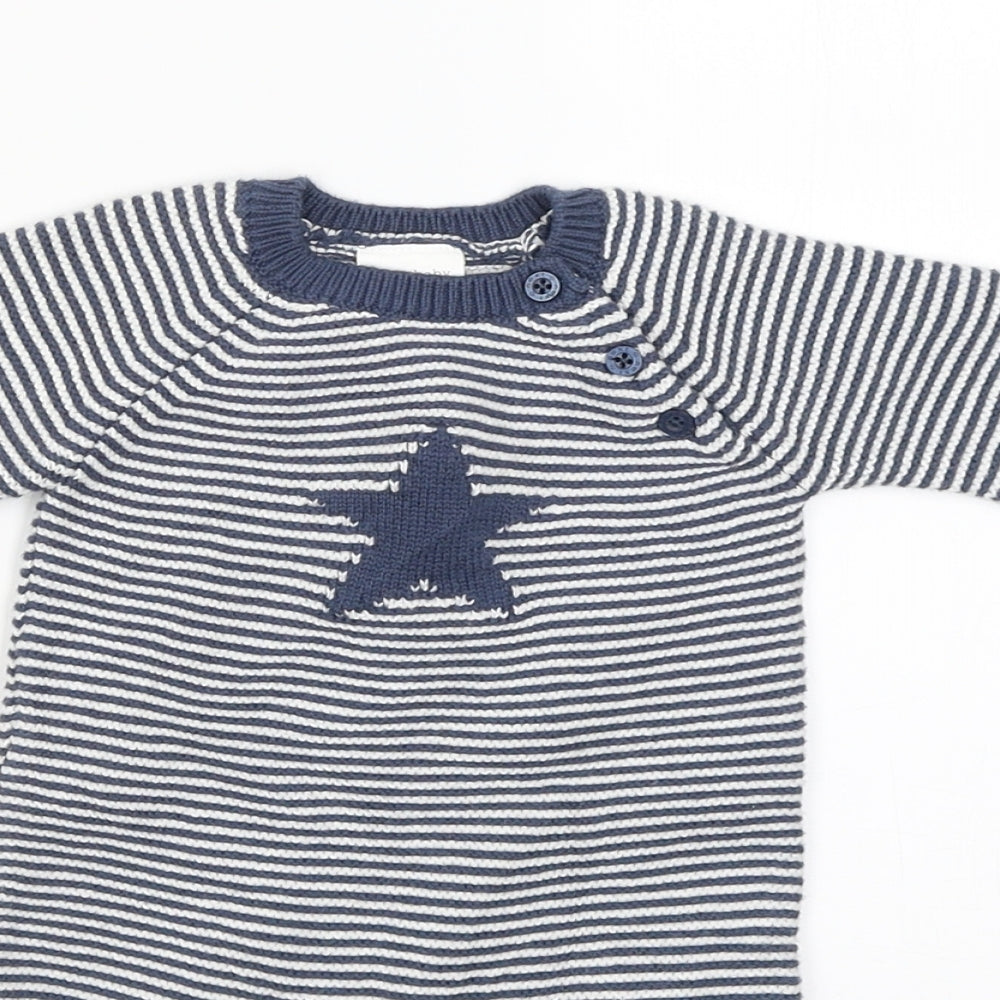NEXT Boys Blue Striped  Babygrow One-Piece Size 0-3 Months  - Star