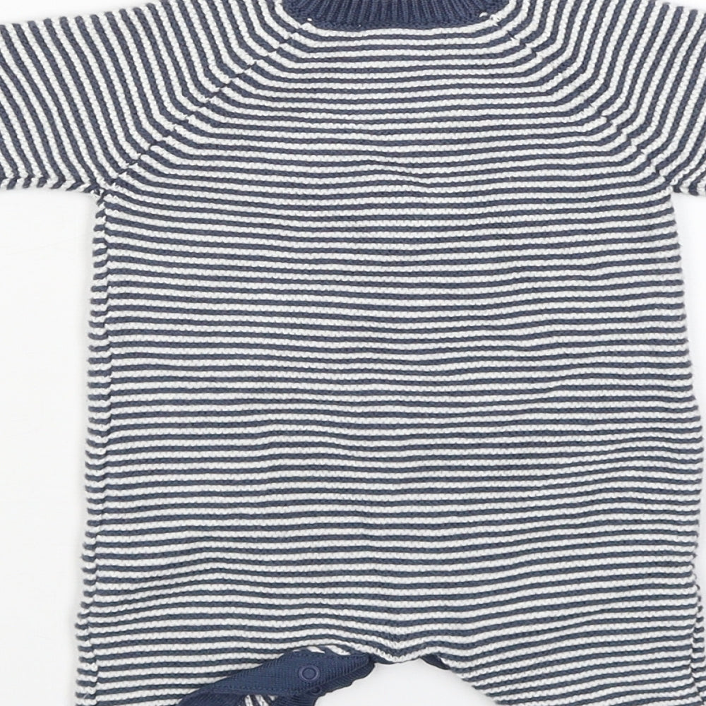 NEXT Boys Blue Striped  Babygrow One-Piece Size 0-3 Months  - Star
