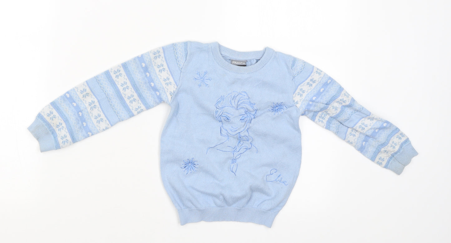 George Girls Blue   Pullover Jumper Size 3-4 Years