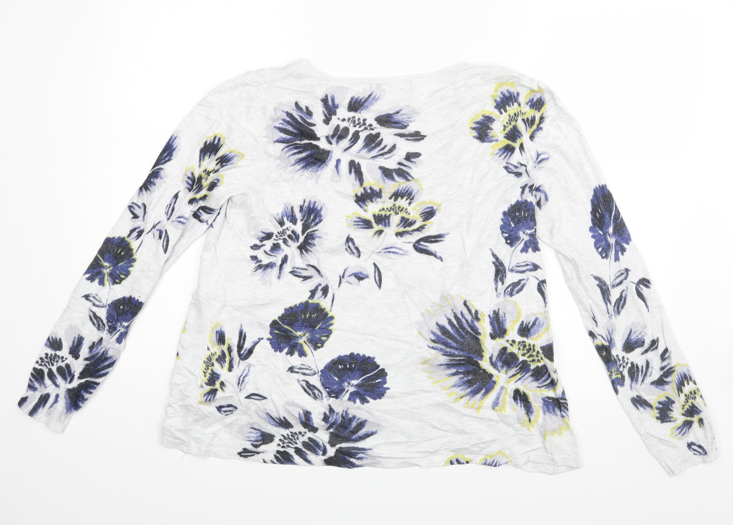 M&S Womens Grey Floral  Basic Blouse Size 12