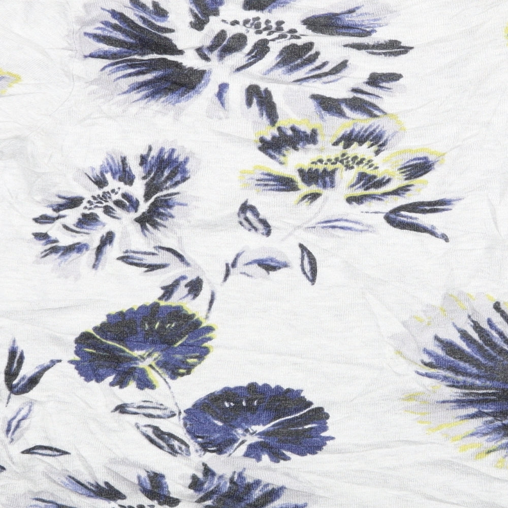M&S Womens Grey Floral  Basic Blouse Size 12