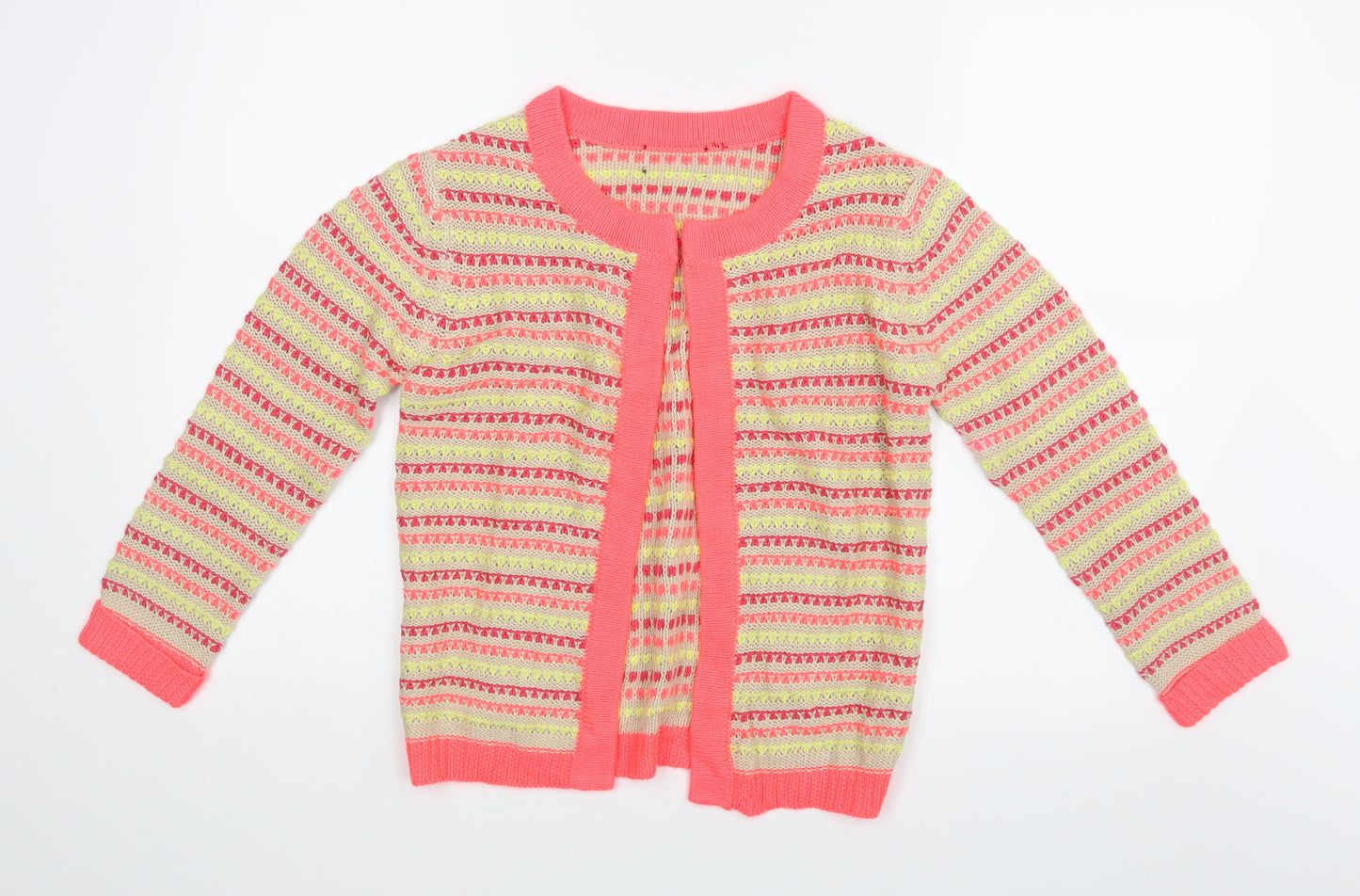 Preworn Womens Pink Striped  Cardigan Jumper
