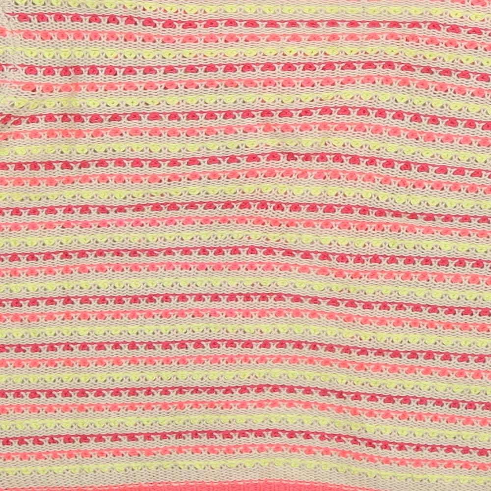 Preworn Womens Pink Striped  Cardigan Jumper