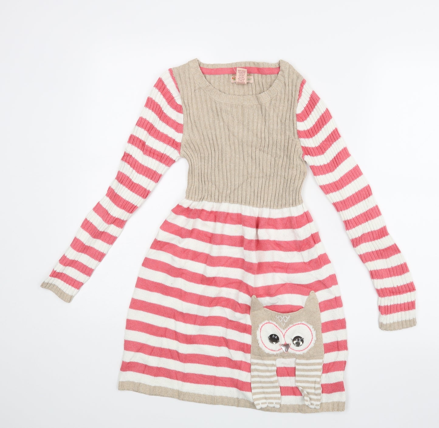 Gillians Closet Girls Pink Striped  Jumper Dress  Size 7-8 Years