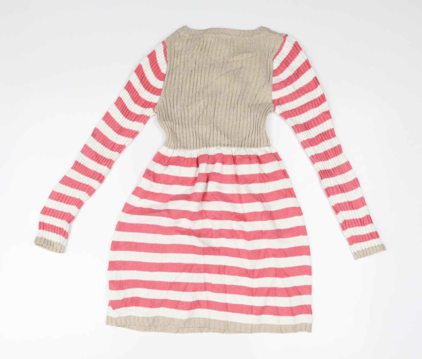 Gillians Closet Girls Pink Striped  Jumper Dress  Size 7-8 Years
