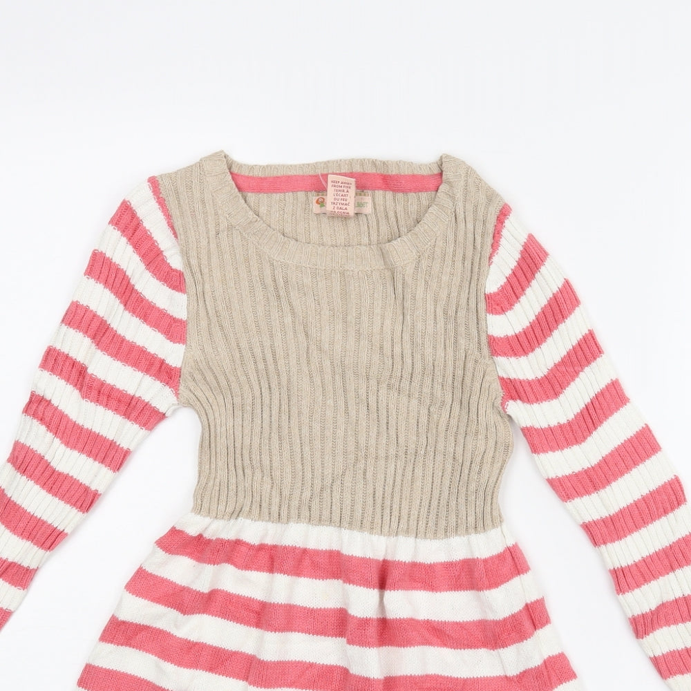 Gillians Closet Girls Pink Striped  Jumper Dress  Size 7-8 Years
