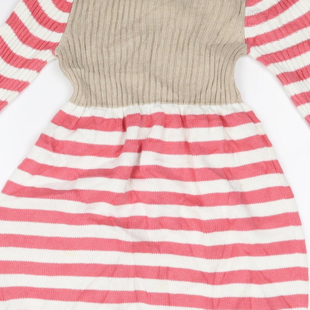 Gillians Closet Girls Pink Striped  Jumper Dress  Size 7-8 Years