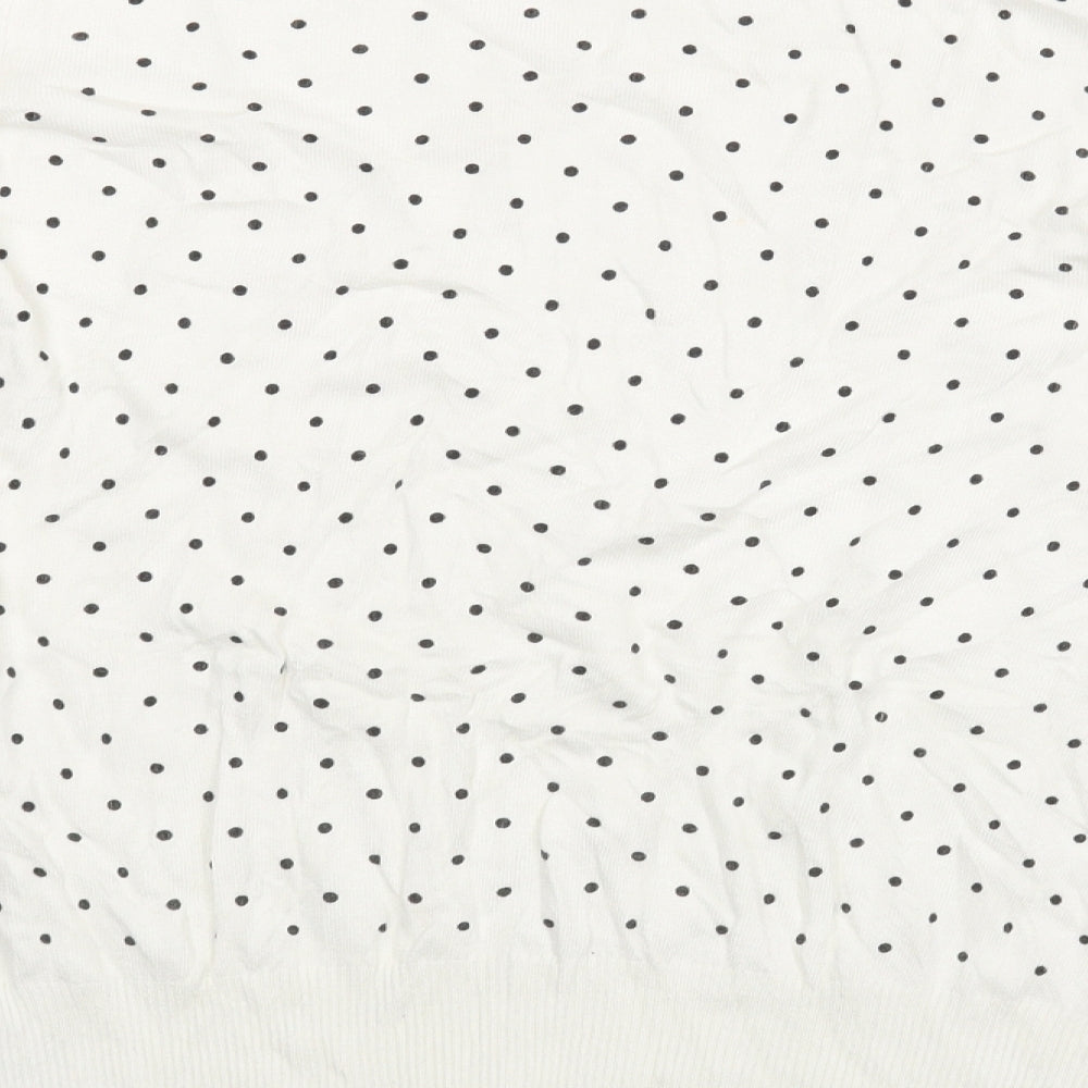 Dorothy Perkins Womens White Polka Dot  Pullover Jumper Size 8