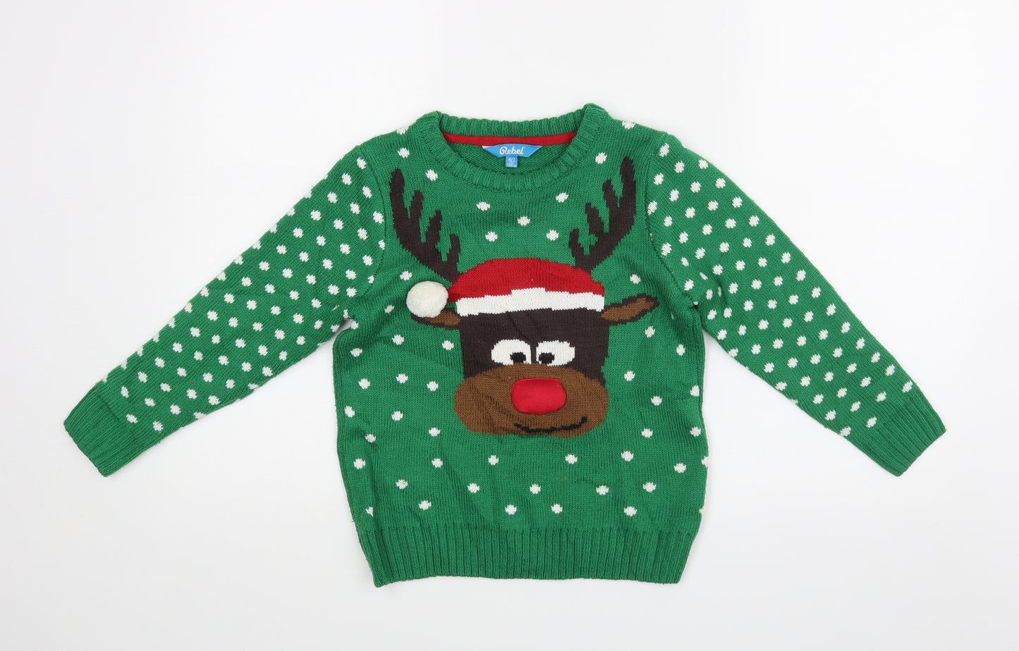 Robel Boys Green   Pullover Jumper Size 6-7 Years  - Christmas Jumper