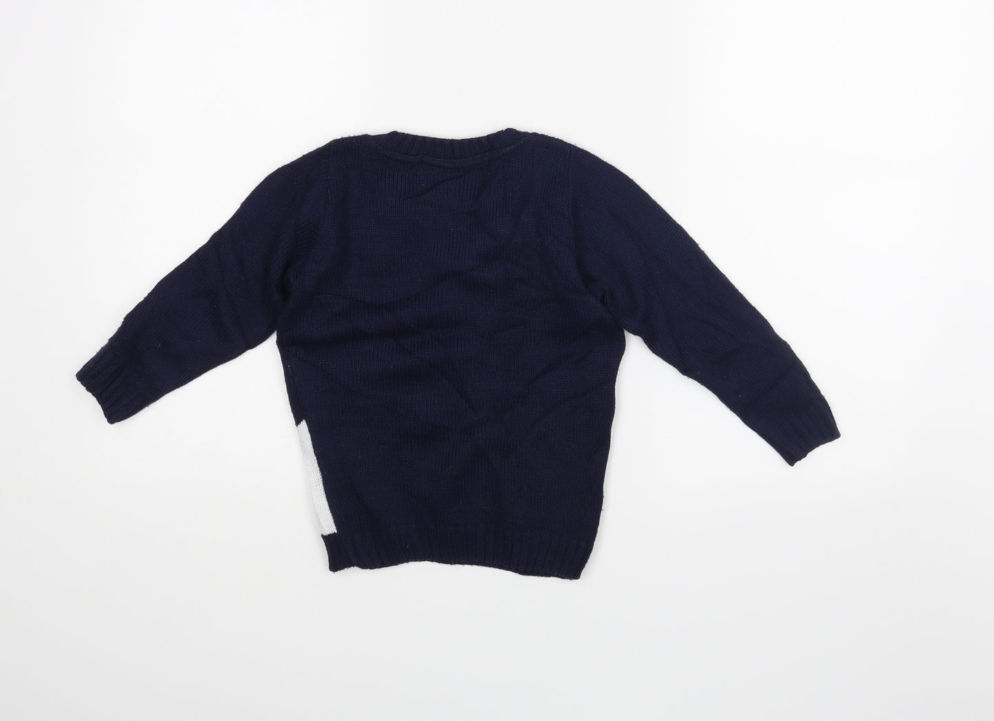 Made in Great Britain Boys Blue   Pullover Jumper Size 4-5 Years  - Christmas Jumper