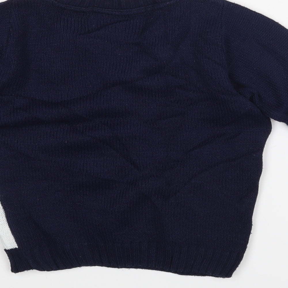 Made in Great Britain Boys Blue   Pullover Jumper Size 4-5 Years  - Christmas Jumper