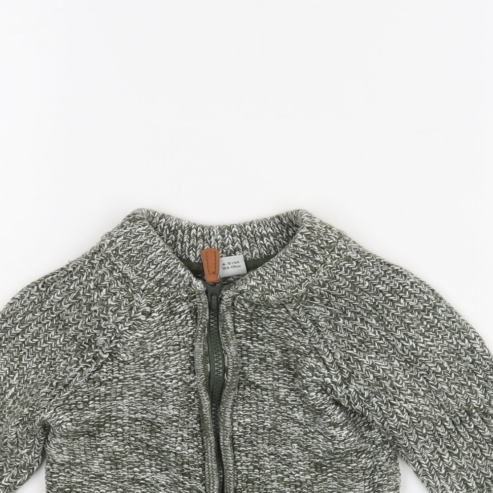 TU Boys Green   Full Zip Jumper Size 4-5 Years