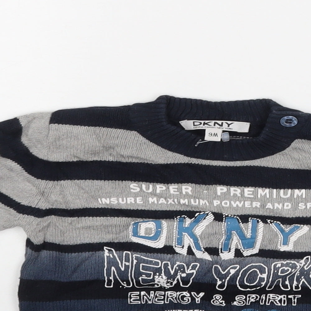 DKNY Baby Blue Striped  Pullover Jumper Size 9-12 Months