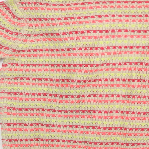 Preworn Girls Pink Striped  Wrap Jumper