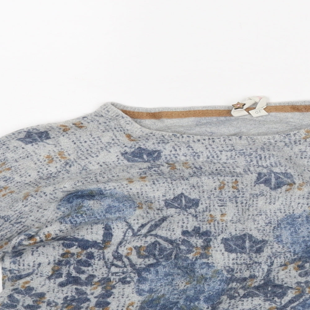 White Stuff Womens Black Floral  Pullover Jumper Size 10