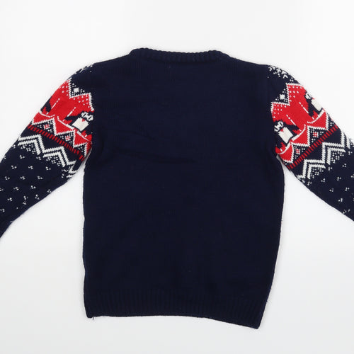 George Boys Blue   Pullover Jumper Size 7-8 Years  - Christmas Jumper