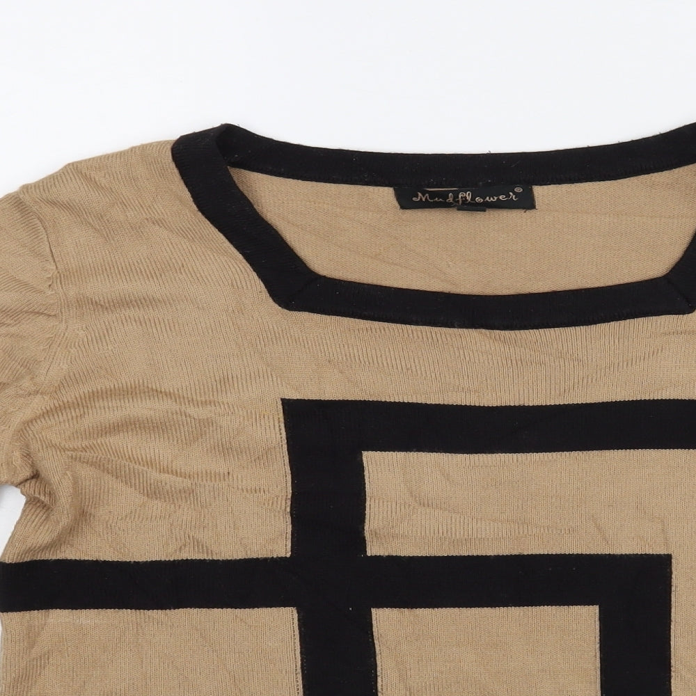 Mud Flower Womens Brown   Basic Blouse Size S