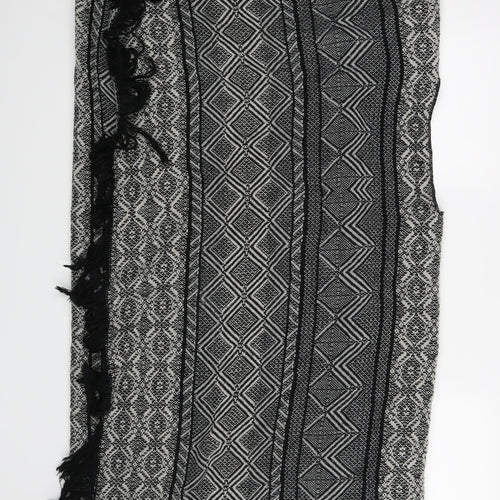 Preworn Womens Black Geometric  Wrap Jumper One Size
