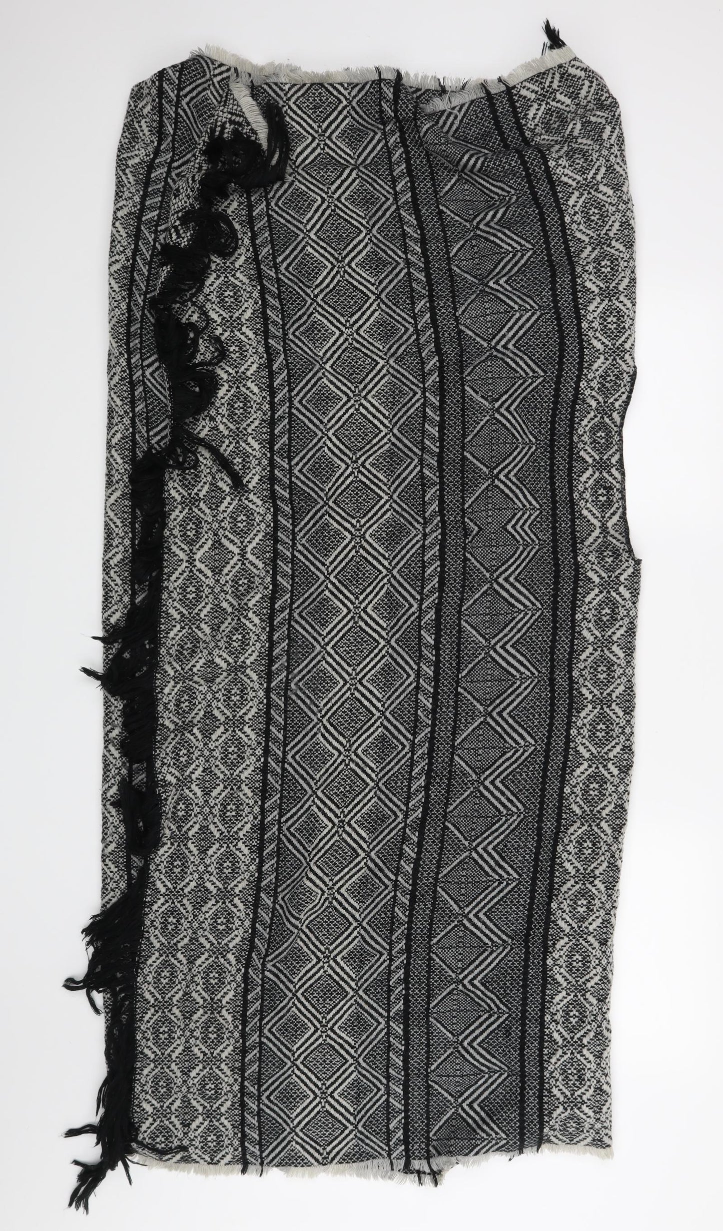 Preworn Womens Black Geometric  Wrap Jumper One Size
