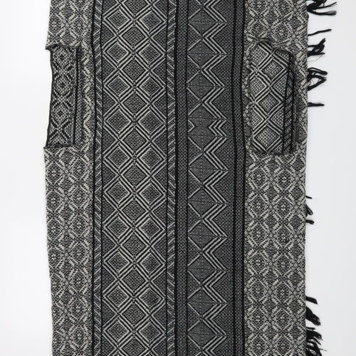 Preworn Womens Black Geometric  Wrap Jumper One Size