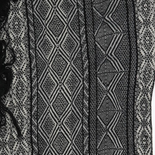 Preworn Womens Black Geometric  Wrap Jumper One Size