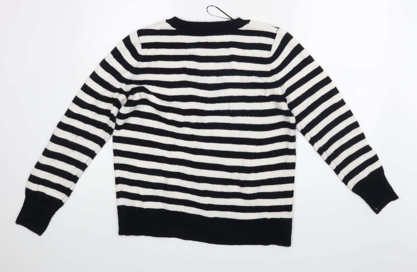 TU Womens Black Striped  Pullover Jumper Size 14