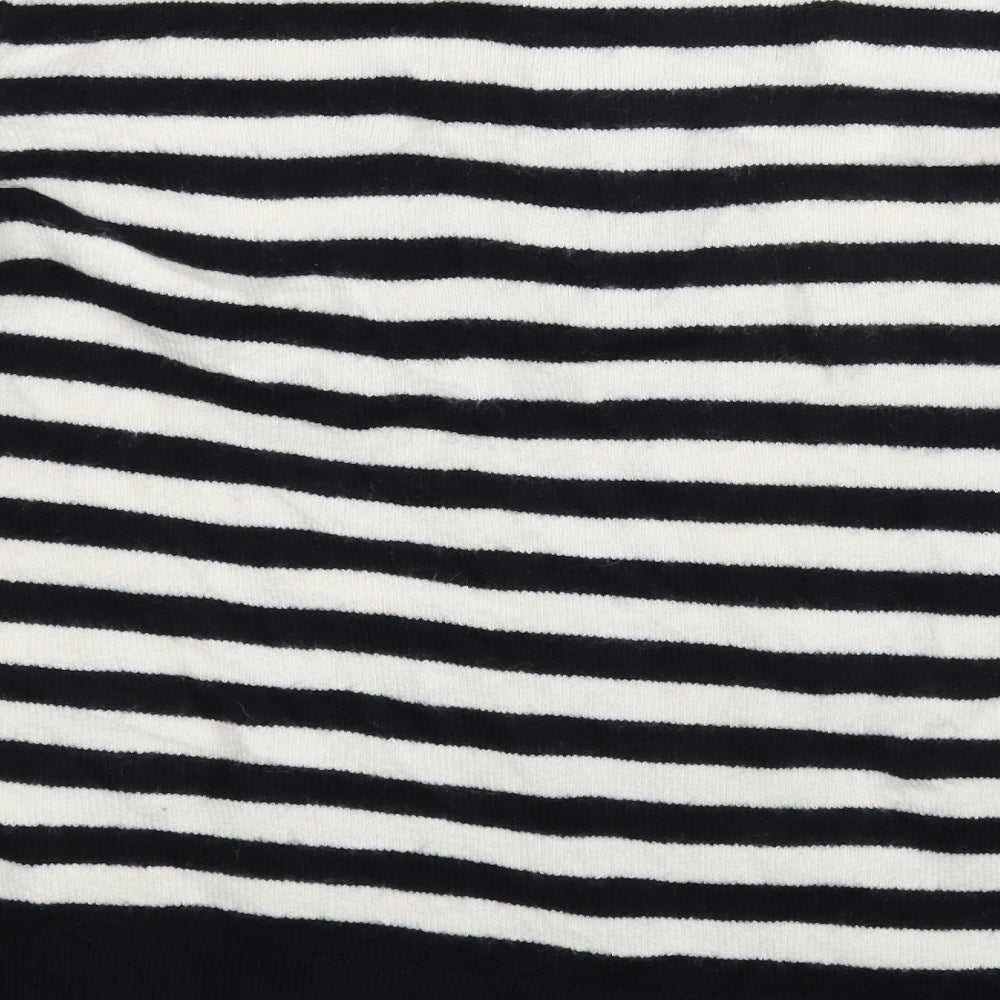 TU Womens Black Striped  Pullover Jumper Size 14