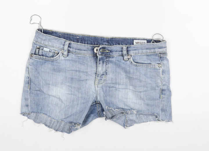 GAS Womens Blue Hot Pants Shorts Size 30