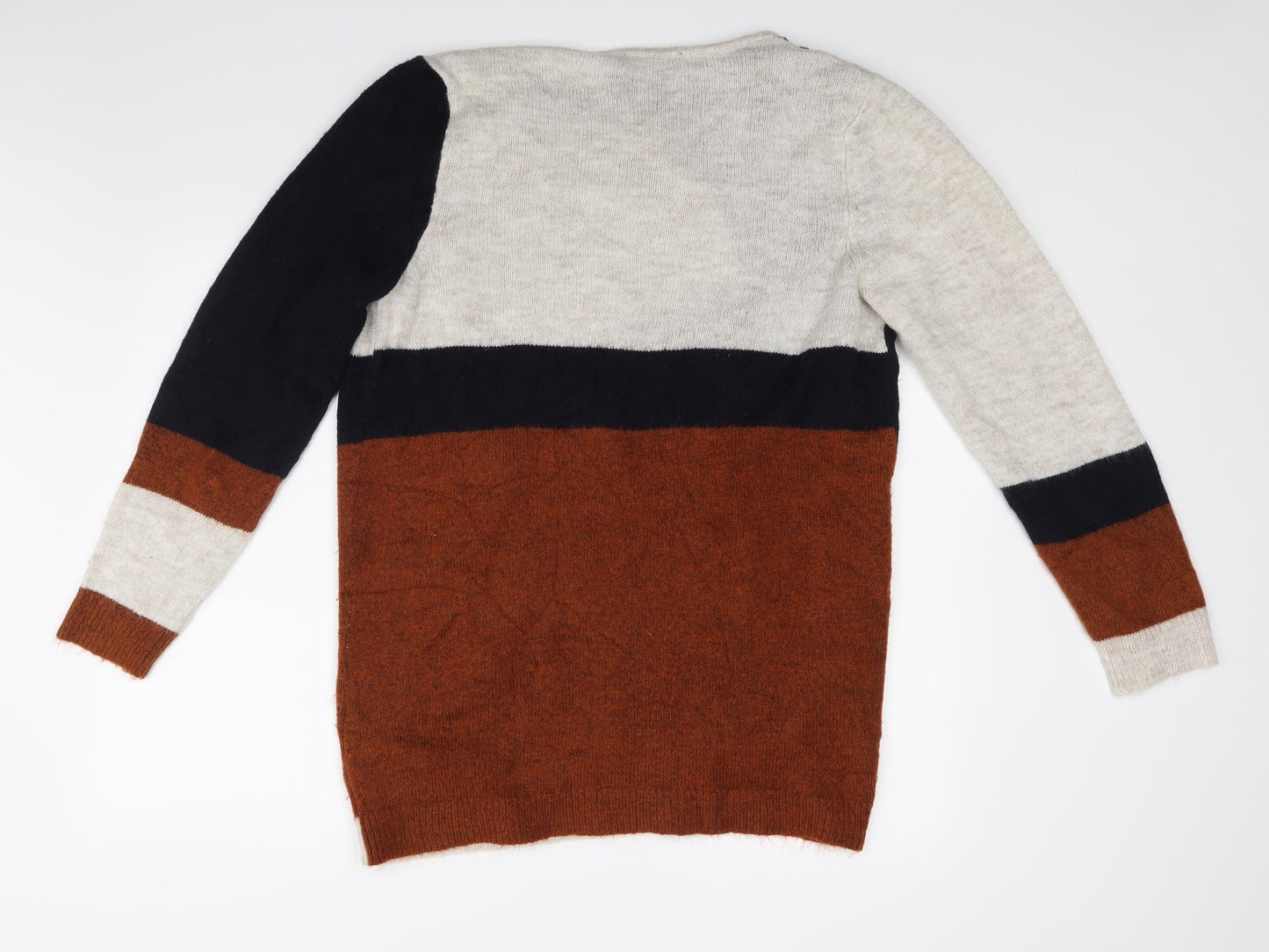 Evans Womens Brown Striped  Wrap Jumper Size 16