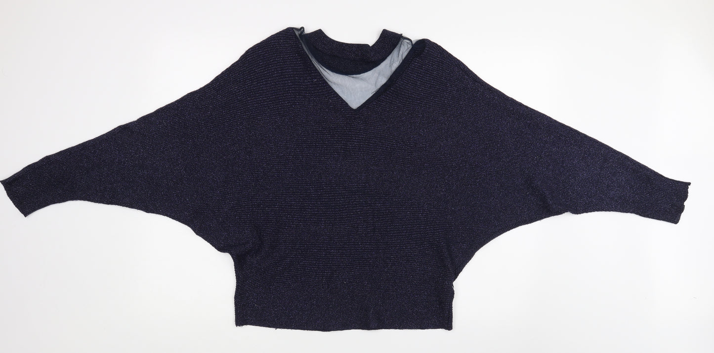 Mc Lorene Womens Blue   Basic Blouse