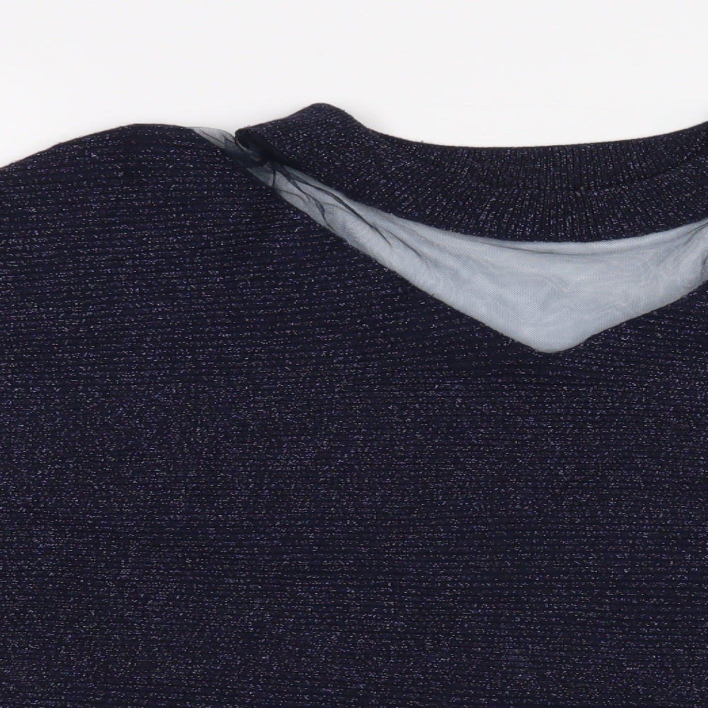 Mc Lorene Womens Blue   Basic Blouse