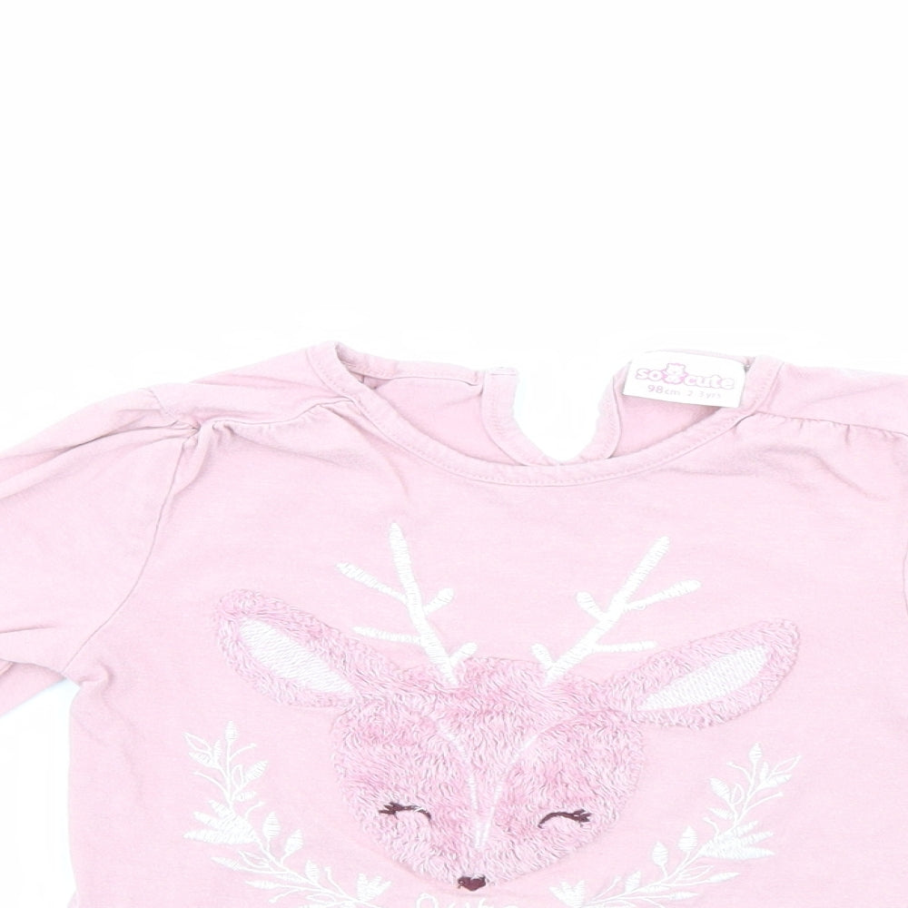 So Cute Girls Pink   Tunic Jumper Size 2-3 Years