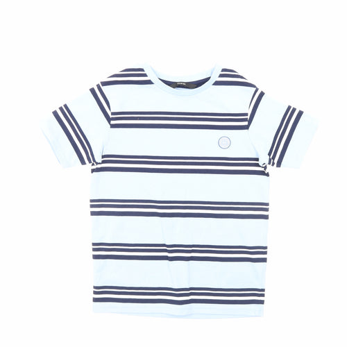 George Boys Blue Striped  Basic T-Shirt Size 6-7 Years