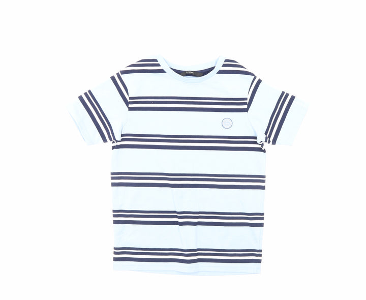 George Boys Blue Striped  Basic T-Shirt Size 6-7 Years
