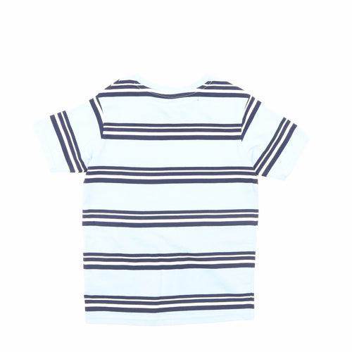 George Boys Blue Striped  Basic T-Shirt Size 6-7 Years