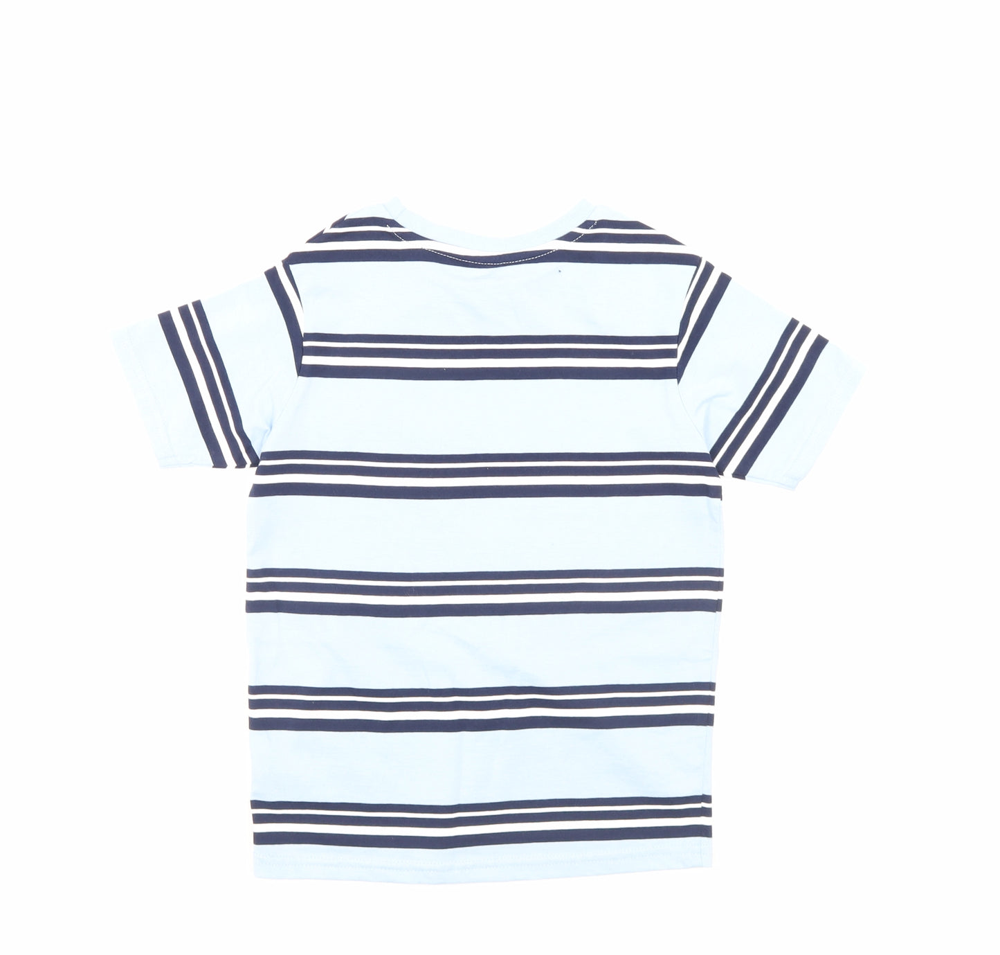 George Boys Blue Striped  Basic T-Shirt Size 6-7 Years