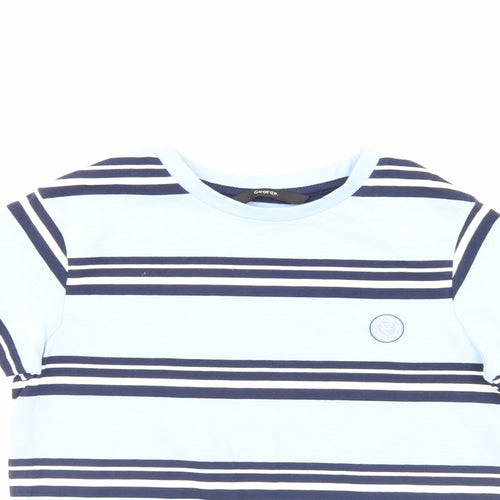 George Boys Blue Striped  Basic T-Shirt Size 6-7 Years