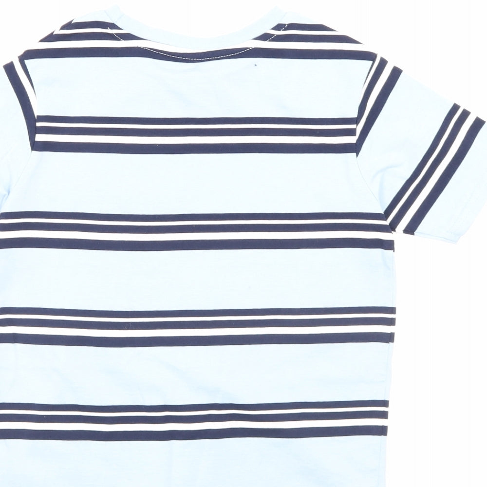 George Boys Blue Striped  Basic T-Shirt Size 6-7 Years