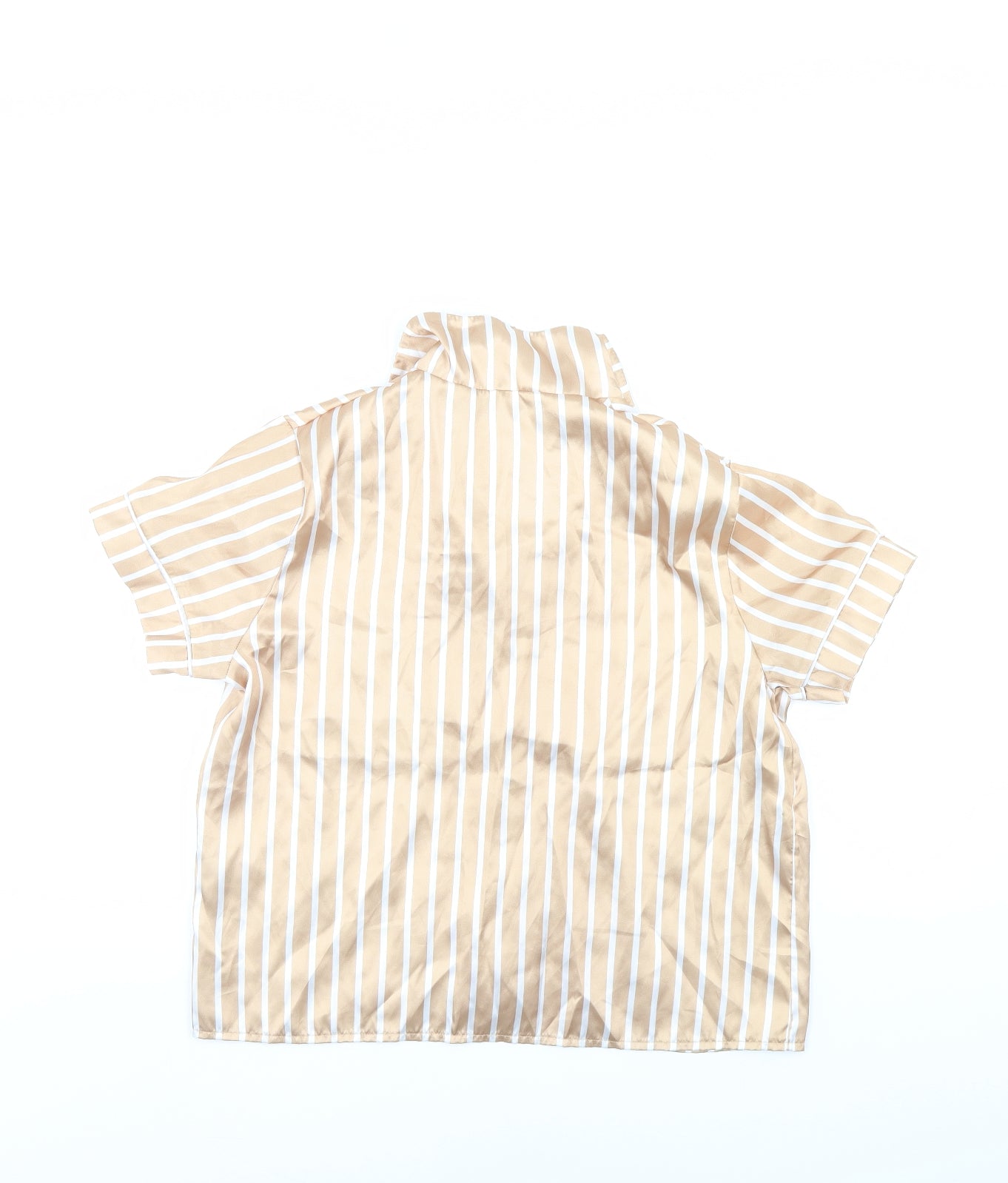 PRETTYLITTLETHING Womens Gold Striped  Top Pyjama Top Size 14