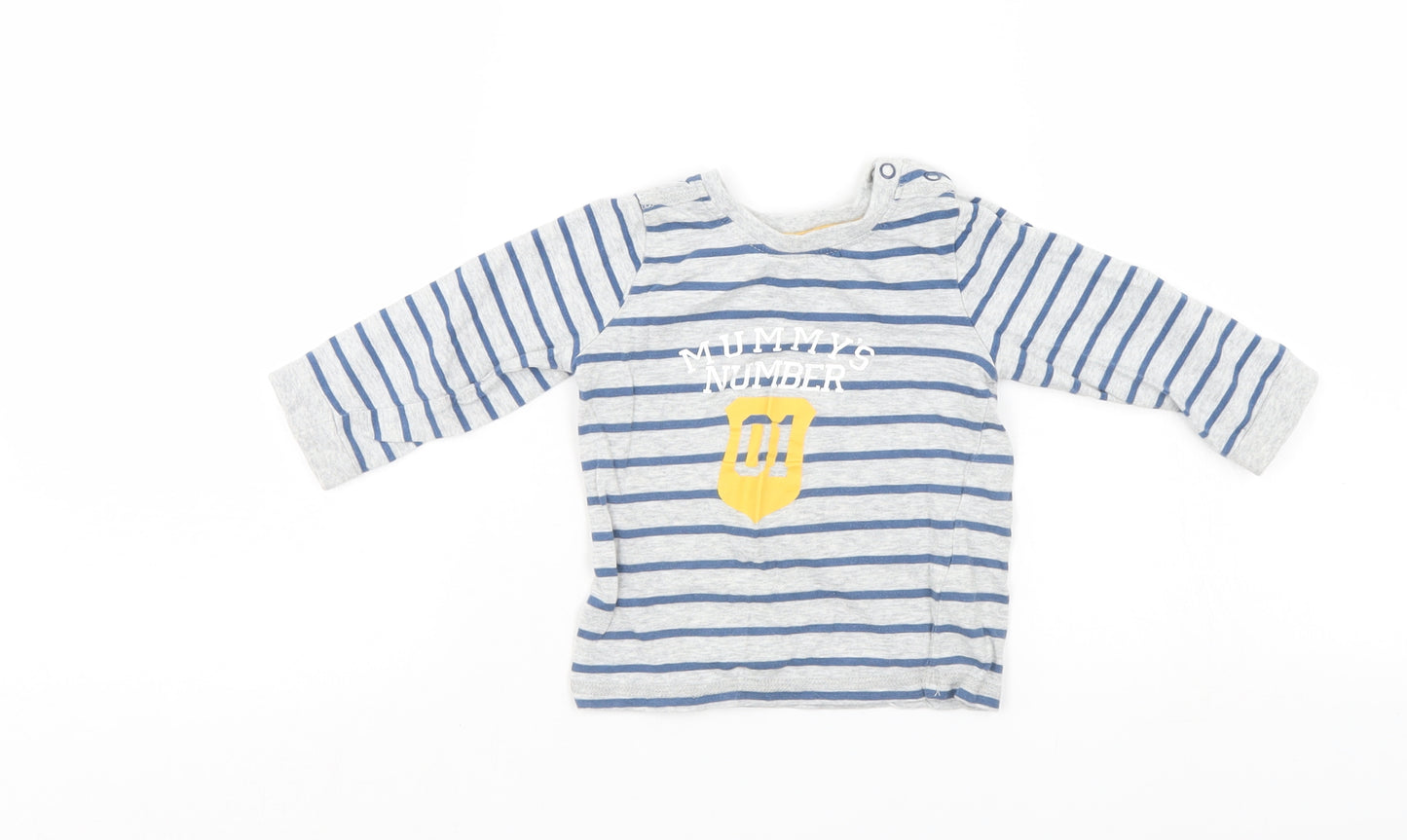 George Boys Grey Striped  Pullover Jumper Size 9-12 Months