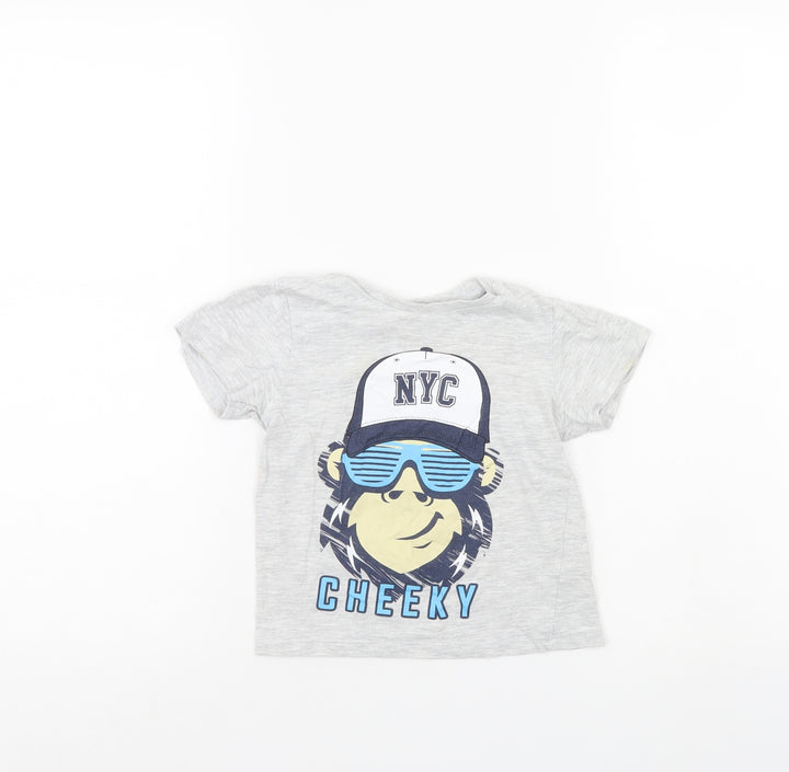 Pep & Co Boys Grey   Basic T-Shirt Size 2-3 Years