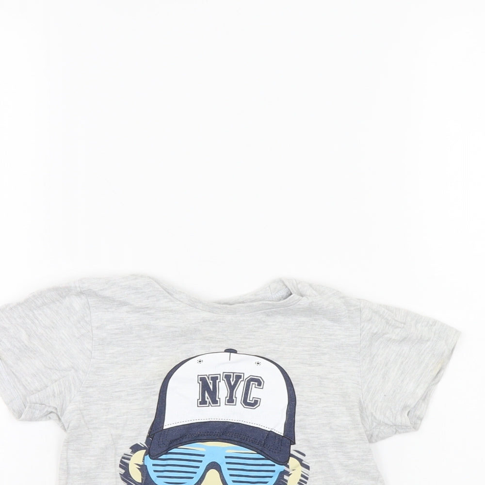 Pep & Co Boys Grey   Basic T-Shirt Size 2-3 Years