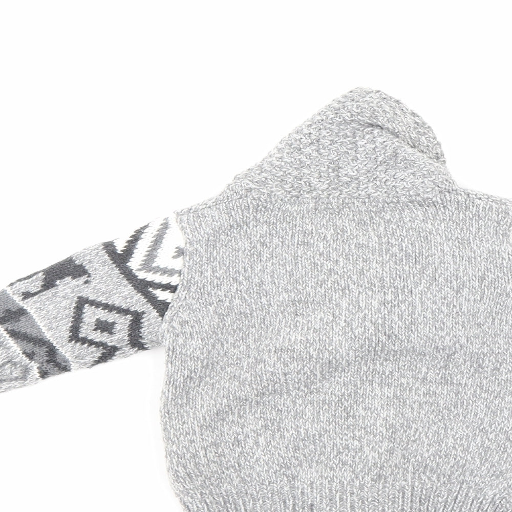 Mini Rebel Boys Grey   Cardigan Jumper Size 12-18 Months